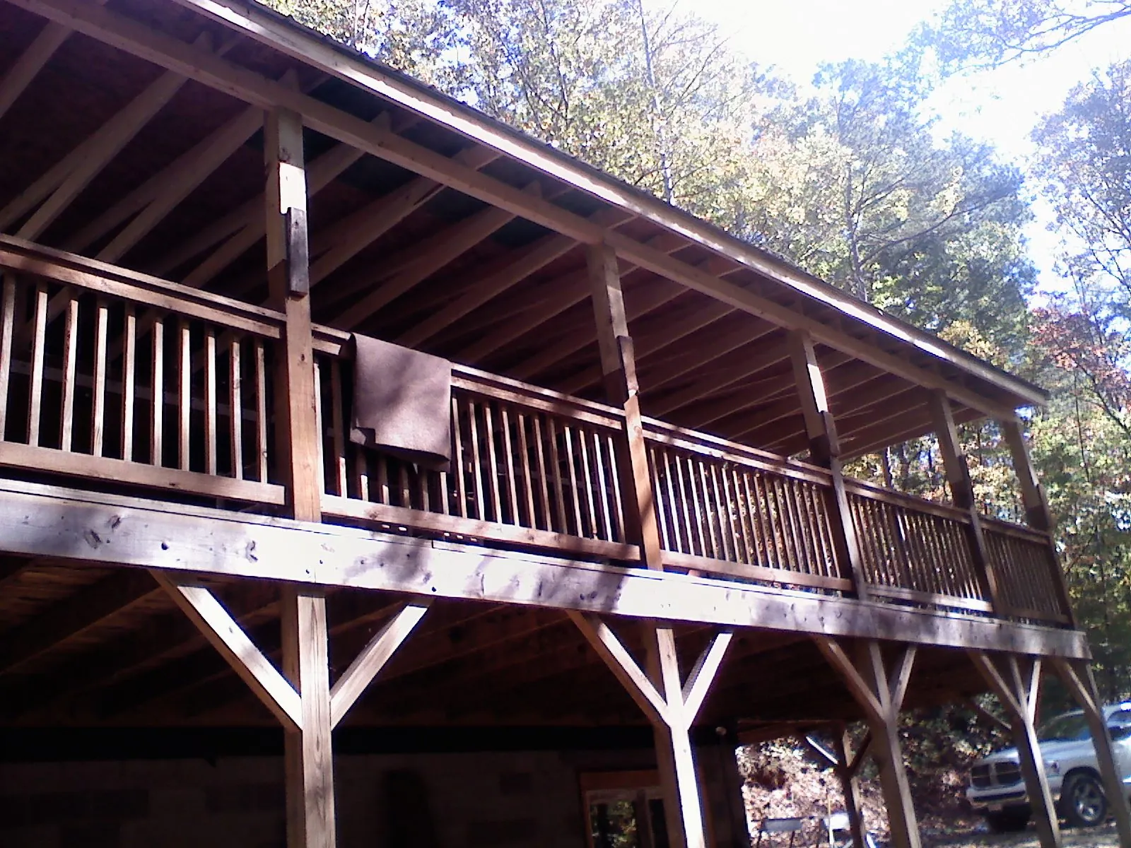 Timber framing under a new elevated porch and deck — Roof Leak Repair in Hackettstown by Roofing Brothers
